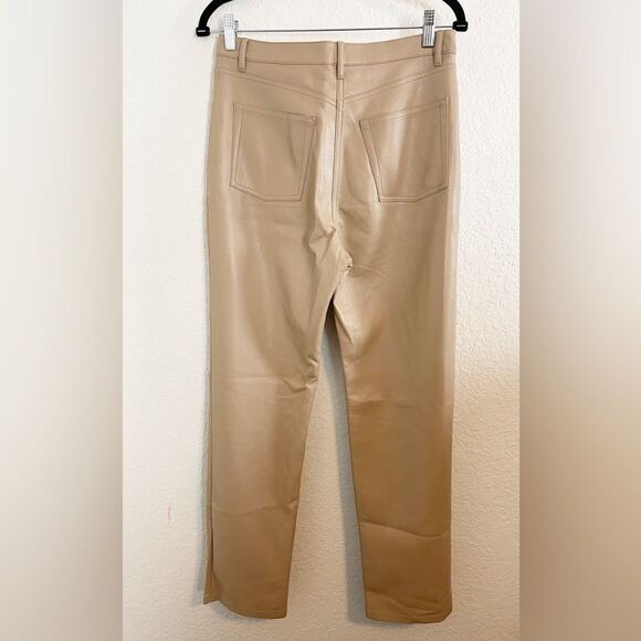 Aritzia Wilfred Melina vegan Leather Pant in a light mousse 8 - Picture 3 of 5